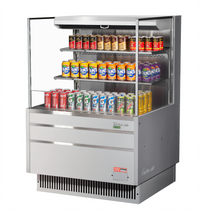 Turbo Air Low-Profile Horizontal Open Display Merchandiser, 11.1 Cu. Ft., Stainless Steel, Self-Contained Refrigeration
