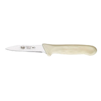 Winco Stäl 3-1/4 Inch Stamped Paring Knife with White Polypropylene Handle