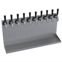 Krowne Wall Mounted Brushed Stainless Steel Drip Tray for 10 Faucets, 30 Inch Length