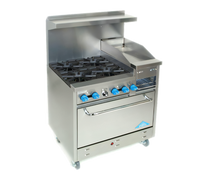 Comstock-Castle F330-12B 36-Inch Gas Raised Griddle Range with 4 Star Burners, 12-Inch Griddle, and 31.5-Inch Oven