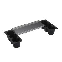 36 Inch x 19 Inch Underbar Ice Bin Partial Cover with Set of 2 Plastic Bottle Wells