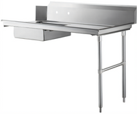 60-Inch Straight Soiled Dish Table with Right-Side Sink, Stainless Steel