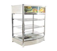 Omcan Elite Series 25.5-Inch Countertop Heated Food Display Case, Full Service, 137L, Straight Glass