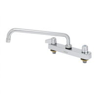 Equip 8-Inch Center Deck Mount Workboard Mixing Faucet with 12-Inch Swing Nozzle