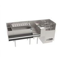 Krowne Taffer Command Station 76-Inch Underbar Bar Ice Bin with Hybrid Sink and Speedrail