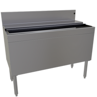 Glastender Extra Deep Underbar Ice Bin with Sliding Stainless Steel Cover, 42 Inch Wide, 162 lb Capacity