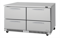 Turbo Air PRO Series Two-Section Undercounter Drawer Refrigerator, 4 Drawers, 60-1/4 Inch, Front Breathing