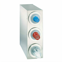 Dispense-Rite BFL-R-3SS Countertop Stainless Steel Cup Dispensing Cabinet with 3 Dispensers