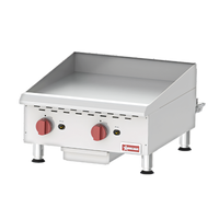 Omcan USA 24-Inch Countertop Gas Griddle with 3/4-Inch Smooth Steel Plate, 60,000 BTU