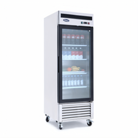Atosa 27-Inch One-Section Glass Door Merchandiser Refrigerator, 19.1 Cu. Ft., Bottom-Mount Self-Contained, Stainless Steel