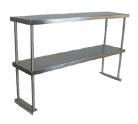 John Boos Economy Double Work Table Overshelf with Adjustable Lower Shelf, 36 x 18 Inches