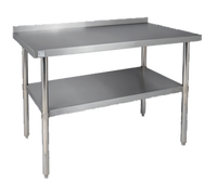 Heavy Duty Stainless Steel Work Table with 2 Inch Backsplash and Adjustable Undershelf, 36 x 30 x 38 Inches