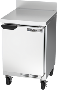 Beverage-Air WTR20HC Shallow Depth Solid Door Worktop Refrigerator, 20 Inch, 1 Section