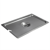 DuraPan™ Full-Size Slotted Flat Lift-Off Steam Table Pan Cover, 24-Gauge 18/8 Stainless Steel