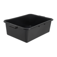 Comfort Curve Black High-Density Polyethylene Stackable Tote Box, 20 x 15 x 7 Inches