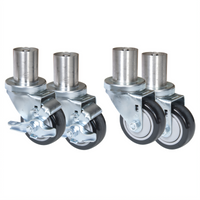 BK Resources 3SBR-BKDC-4 Shelf Casters & Leveling Feet