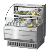 Turbo Air Low-Profile Horizontal Open Display Merchandiser, 5.1 Cu. Ft., Stainless Steel, 28-1/8 Inch Wide