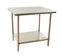 BlendPort EL Series 24 Inch x 30 Inch Flat Top Stainless Steel Work Table with Galvanized Undershelf