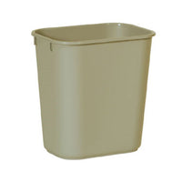 Rubbermaid Commercial Products Beige Plastic Waste Basket, 13-5/8 Quart, Rolled Rim