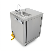 Mobile Self-Contained Stainless Steel Hand Sink with 2-1/2 Gallon Water Heater