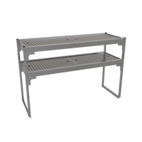 Glastender 42-Inch Double Stainless Steel Overshelf for Pass-Thru Cocktail Stations