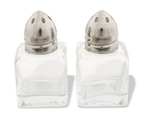 Crestware 1/2 oz Cube Glass Salt and Pepper Shaker with Chrome Bullet Cap