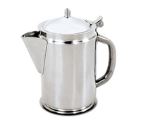 64 oz Stainless Steel Beverage Server with Hinged Cover, Tubular Hollow Handle, Gadroon Base, Mirror Finish