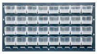 Quantum Wall-Mounted Louvered Panel Starter Unit with 32 Clear Bins, 36 x 8 x 19 Inches