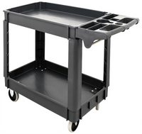 Heavy-Duty Two-Shelf Utility Bus Cart with Extended Handle