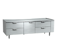 La Rosa Refrigeration 3376-RF 76-Inch Three-Section Reach-In Self-Contained Freezer Base Equipment Stand with 1 Door and 4 Drawers