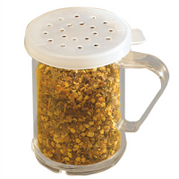 American Metalcraft 10 oz See-Thru Polycarbonate Flour Dredge with 3 Tops