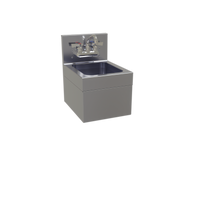 Glastender WHS-12 Wall-Mount Stainless Steel Hand Sink with Skirt, 12 x 15 Inches, Faucet Included