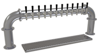 Glastender Countertop Pipe Pass-Thru Glycol-Cooled Draft Dispensing Tower with 12 Stainless Steel Faucets