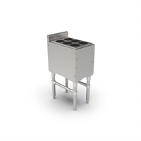 John Boos Slim-Line 12-Inch x 18-Inch Underbar Ice Bin/Cocktail Unit with 6 Bottle Openings