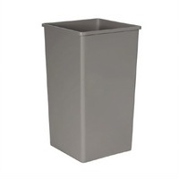 Rubbermaid Untouchable 50-Gallon Square Gray Plastic Trash Container