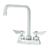Krowne Diamond Series Commercial Deck-Mount Faucet with 4-Inch Centers and 6-Inch Double-Bend Spout