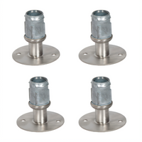 BK Resources BK-SSRFAF-WH-4 Shelf Casters & Leveling Feet
