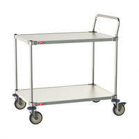 Metro Type 316 Stainless Steel Utility Cart with 2 Solid Shelves, 24 x 36 Inches