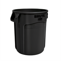 Rubbermaid Commercial BRUTE 20 Gallon Round Trash Container, Black, No Lid