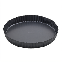 Winco 10-Inch Round Fluted Non-Stick Quiche/Tart Pan with Removable Bottom