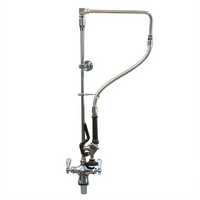 OptiFlow Lead-Free Single-Hole Deck Mount Swing Arm Pre-Rinse Assembly with 12-Inch Add-On Faucet