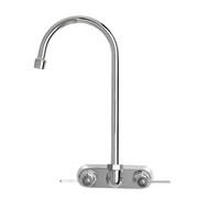 Fisher 4BSLH Backsplash-Mount Commercial Faucet with 13-1/2-Inch Rigid Gooseneck Spout, 4-Inch Centers, 2.2 GPM