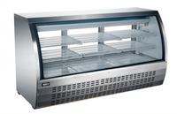 64-Inch Floor Model Full-Service Refrigerated Deli Display Case with Curved Glass and Self-Contained Bottom-Mount Refrigeration