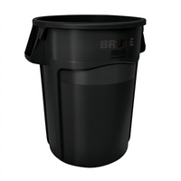 Rubbermaid Commercial BRUTE 44 Gallon Round Trash Container, Black, Without Lid