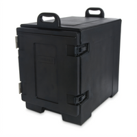 Cateraide End-Load Insulated Food Pan Carrier with Individual Tracks, Black