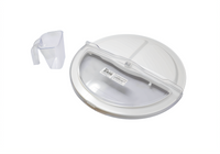 Round Rotating Lid for 10-Gallon Food Storage Container with 20 oz Scoop
