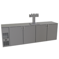 Glastender C1FB108-DD One-Zone Front-Serviced Bar Profile Draft Dispensing Cooler, 108 Inch, Four-Section