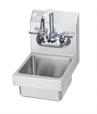 Krowne MiniMax Wall-Mount Stainless Steel Hand Sink with Faucet, 8 x 8 x 5-Inch Bowl
