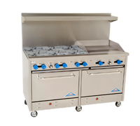 Comstock-Castle F3226-24 60-Inch Gas Range with 6 Star Burners, 24-Inch Griddle, and 2 Standard Ovens