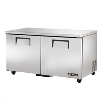 True 60-Inch Two-Section Undercounter Freezer with Solid Doors and R290 Refrigeration